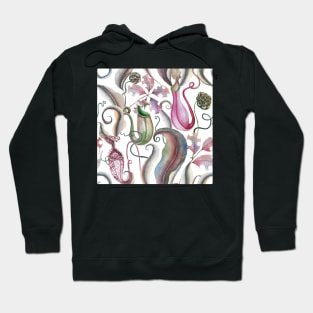 Tropical carnivorous plants watercolor botanical print Hoodie